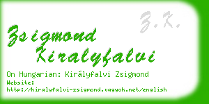 zsigmond kiralyfalvi business card